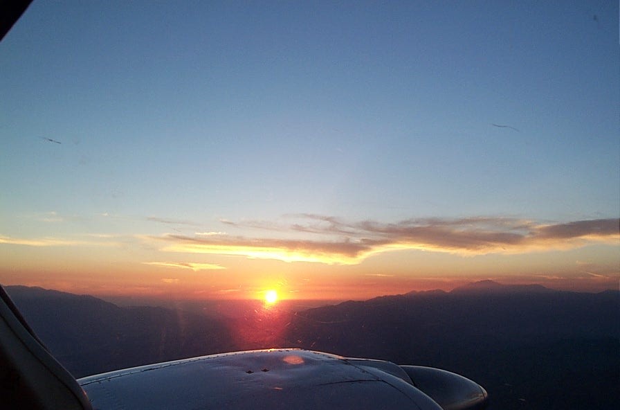 Sunset over Northern California, Langley Flying School